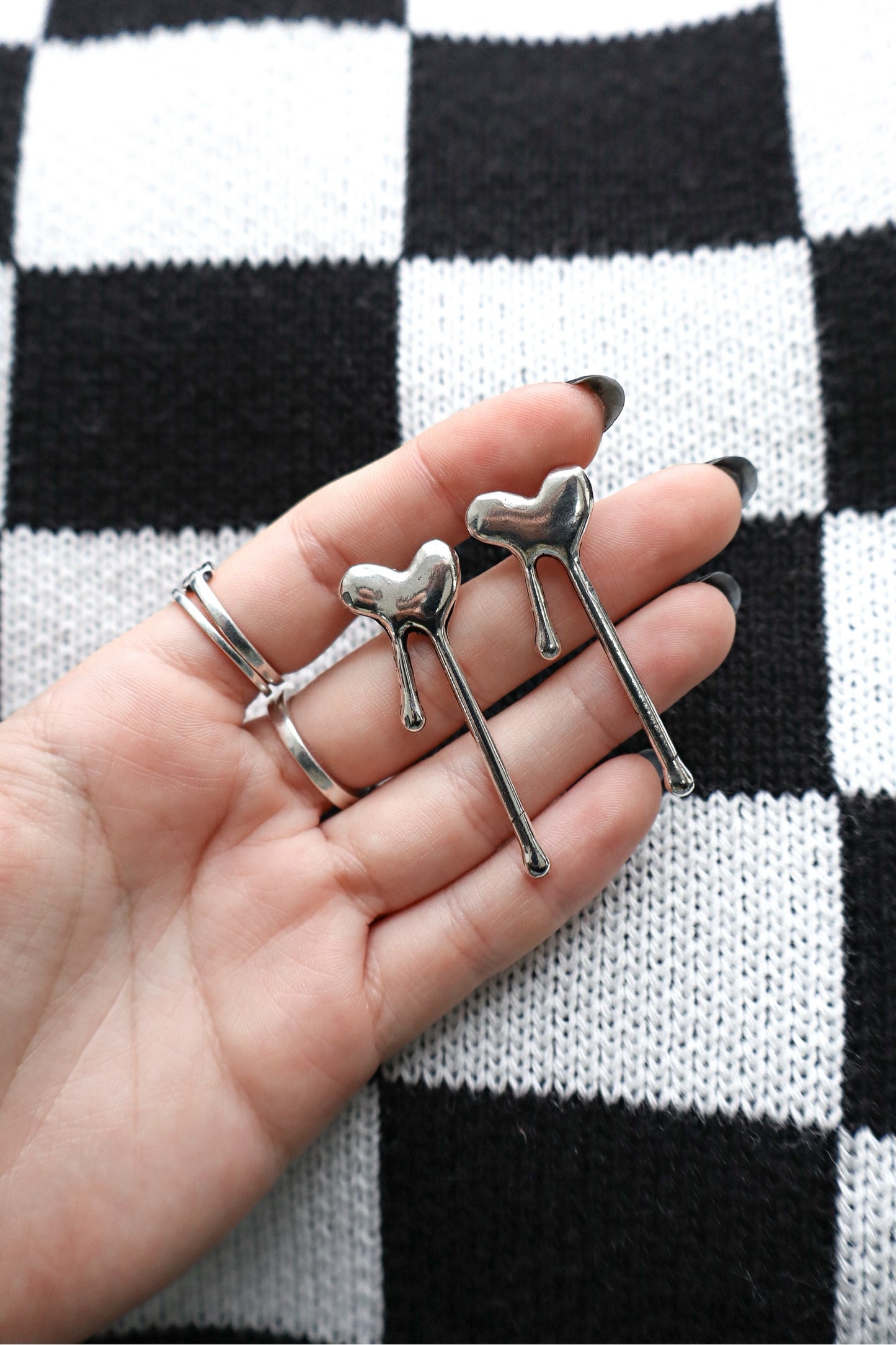 Aretes Melting Heart ♥ plateados