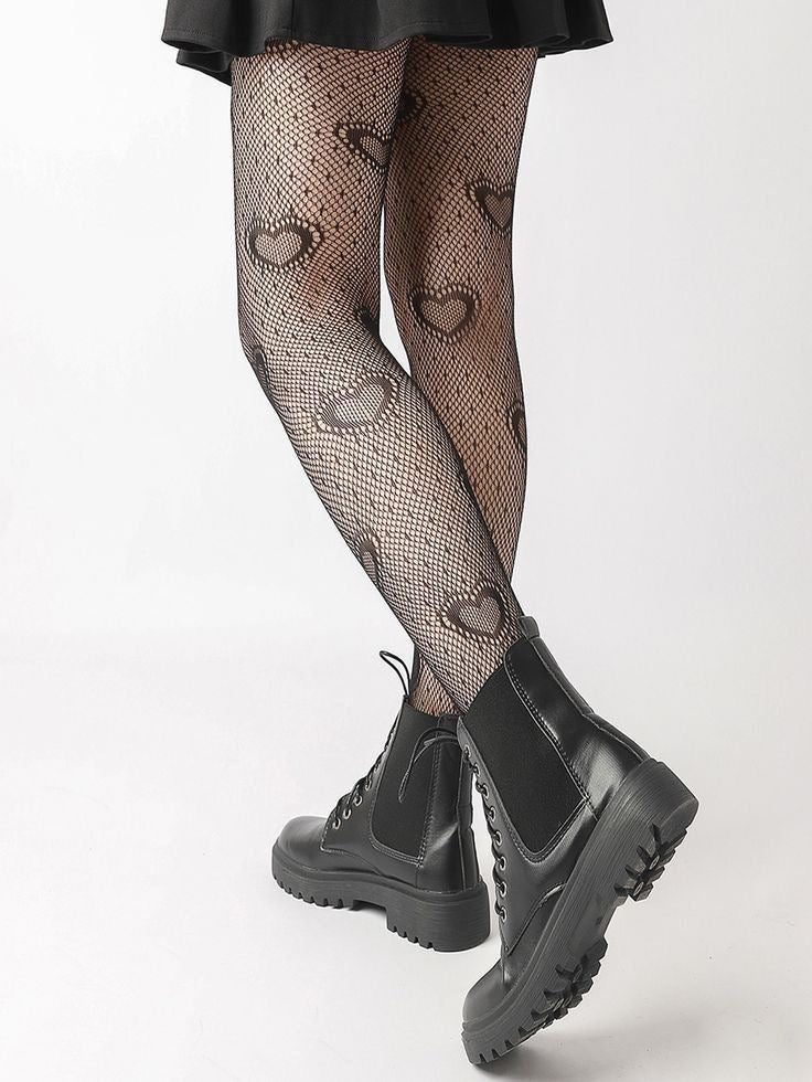 Medias Corazones de red (malla)