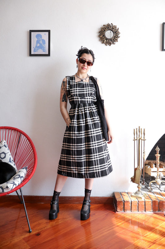 Vestido Tessa de cuadros N&B