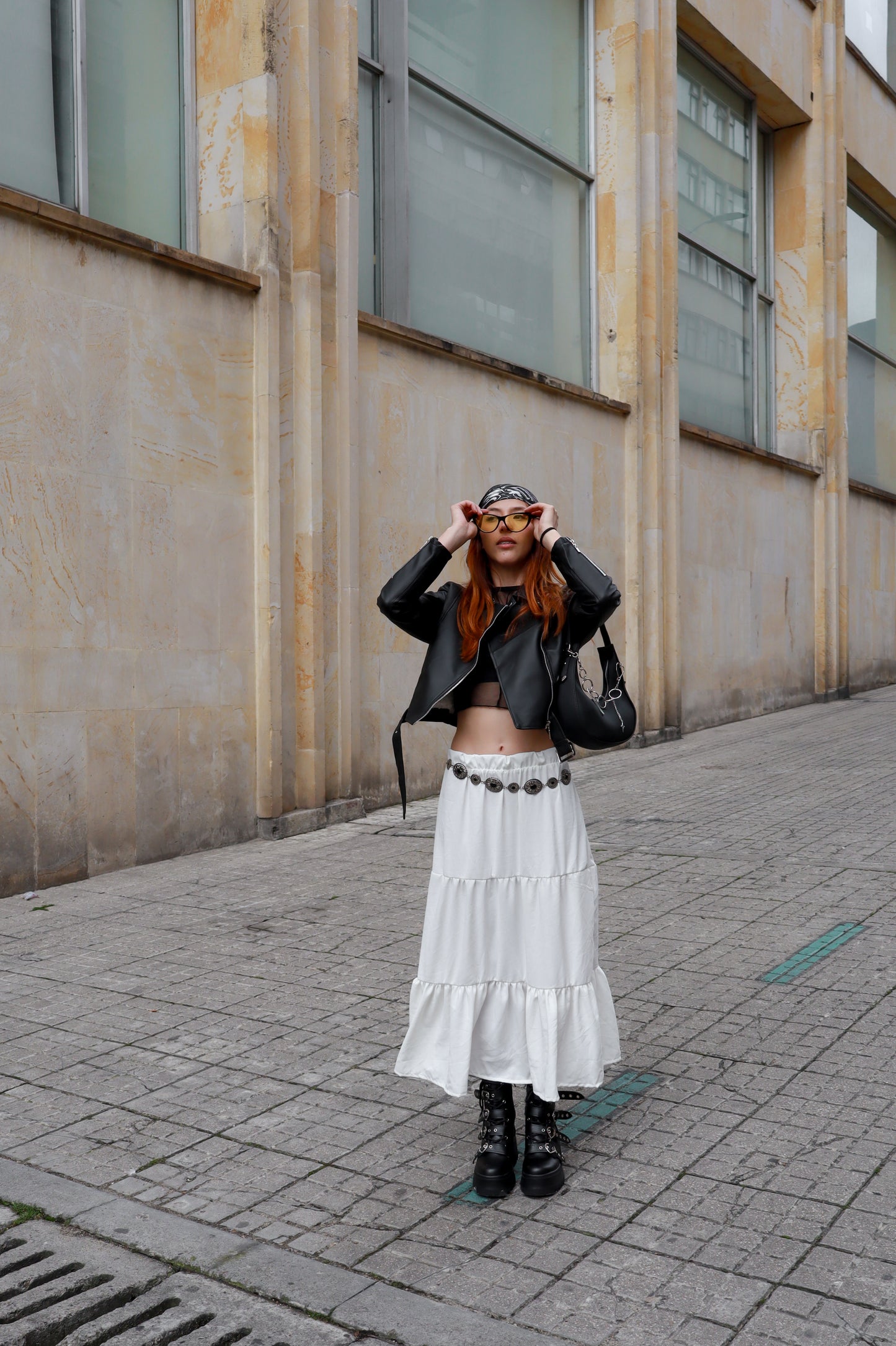 Falda larga Witchy blanca