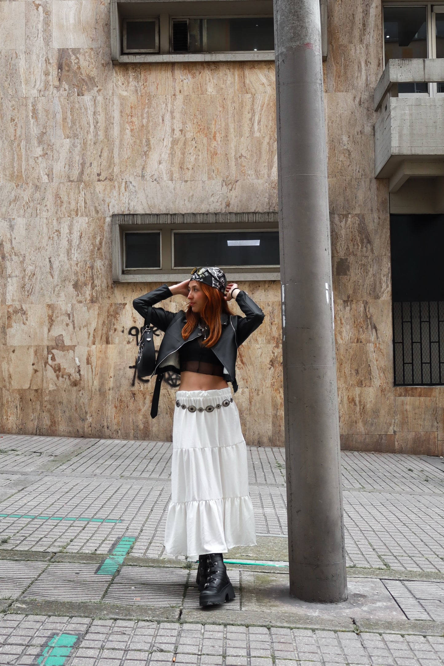 Falda larga Witchy blanca
