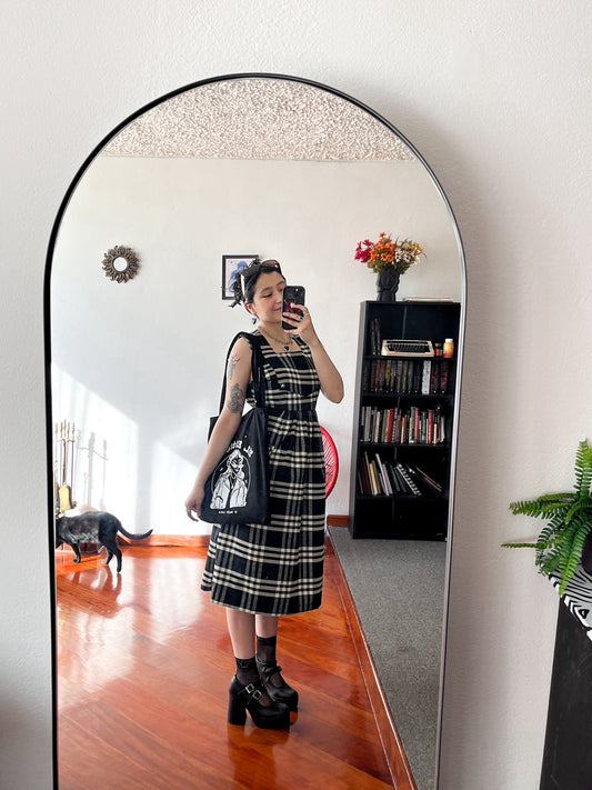 Vestido Tessa de cuadros N&B