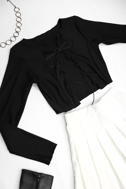 Blusa crop Scarlett negra