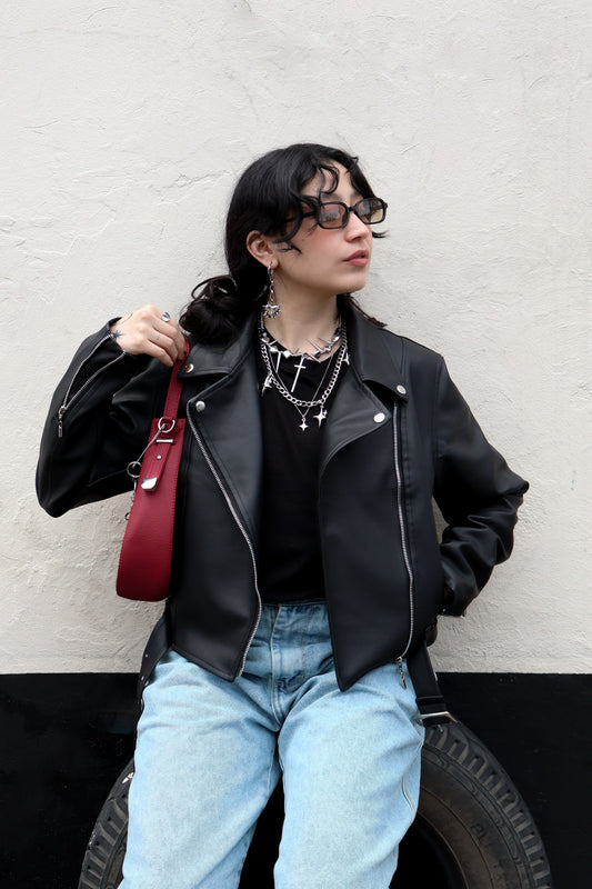 Chaqueta Arabella crop negra