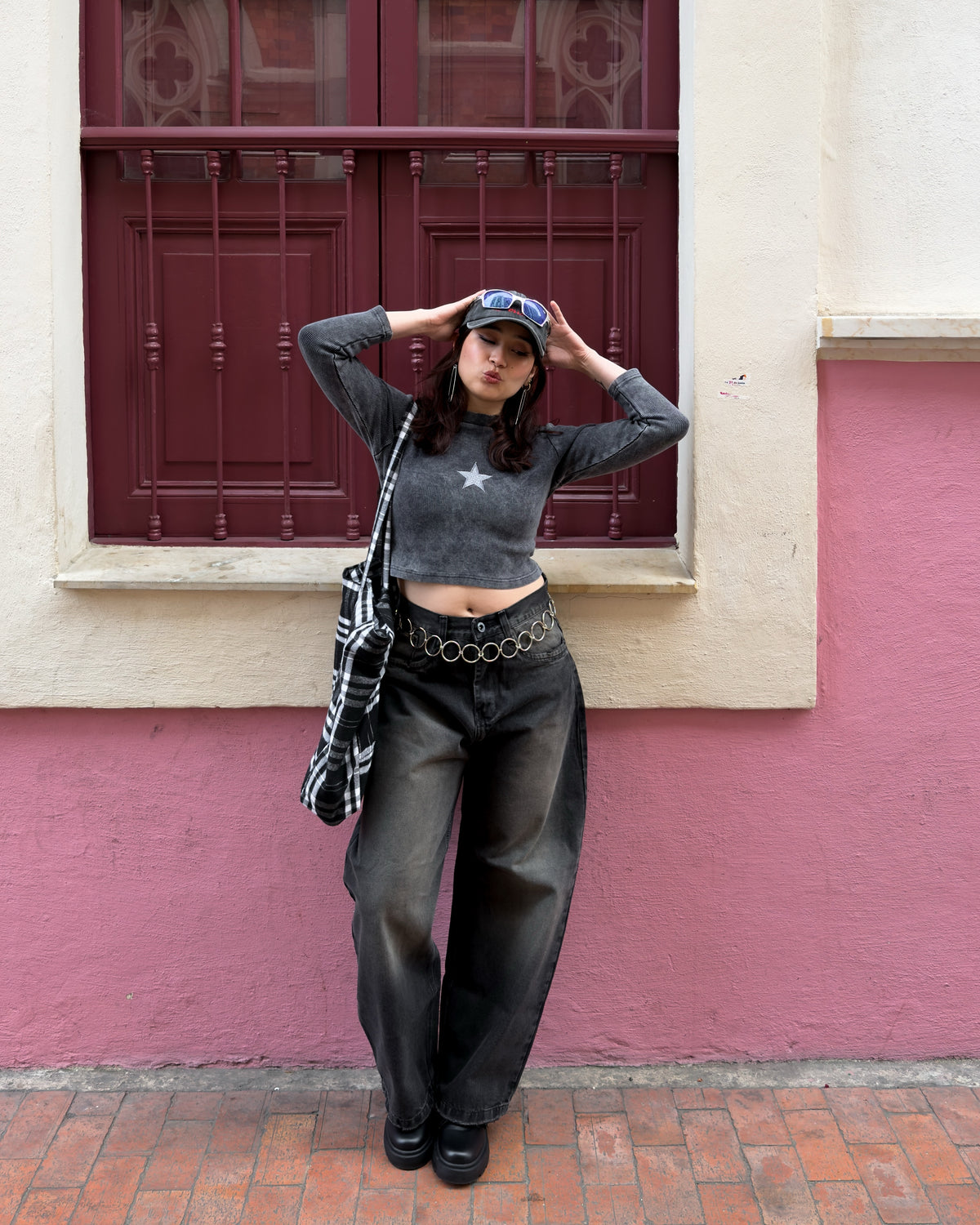 Saquito de estrella gris ✮ acid wash