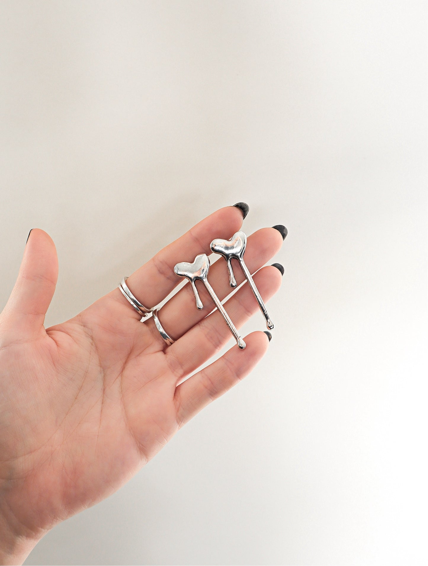 Aretes Melting Heart ♥ plateados