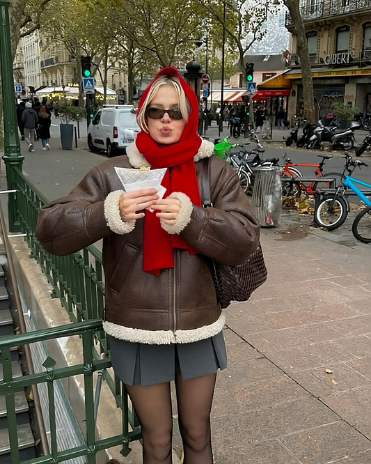 Bufanda tejida cereza ★