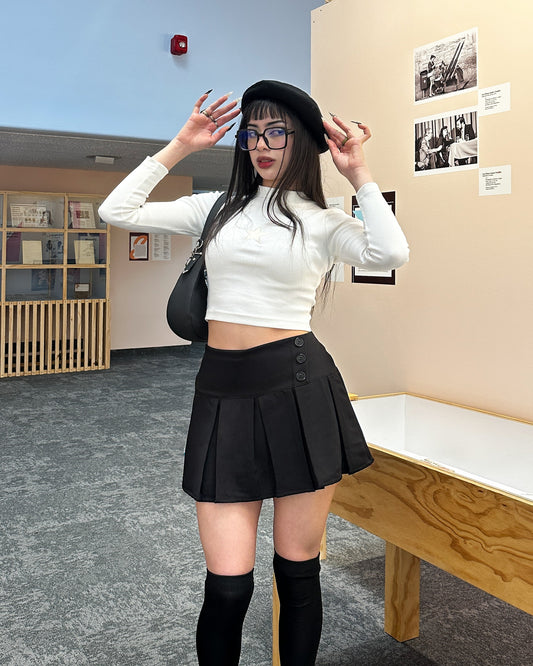 Falda pliegues Liv negra