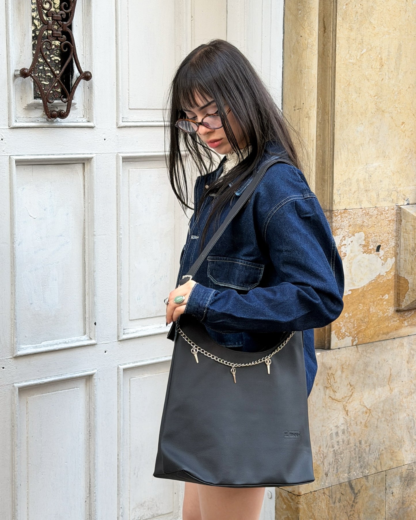 Chaqueta de jean cargo azul profundo 🦋