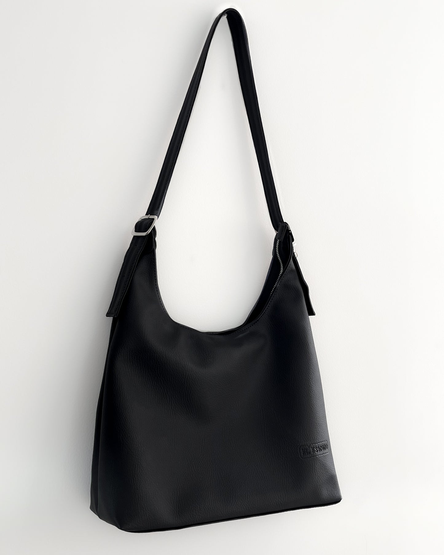 Tote bag de cuero negro