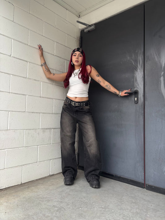 Jean Extra Baggy negro lavado