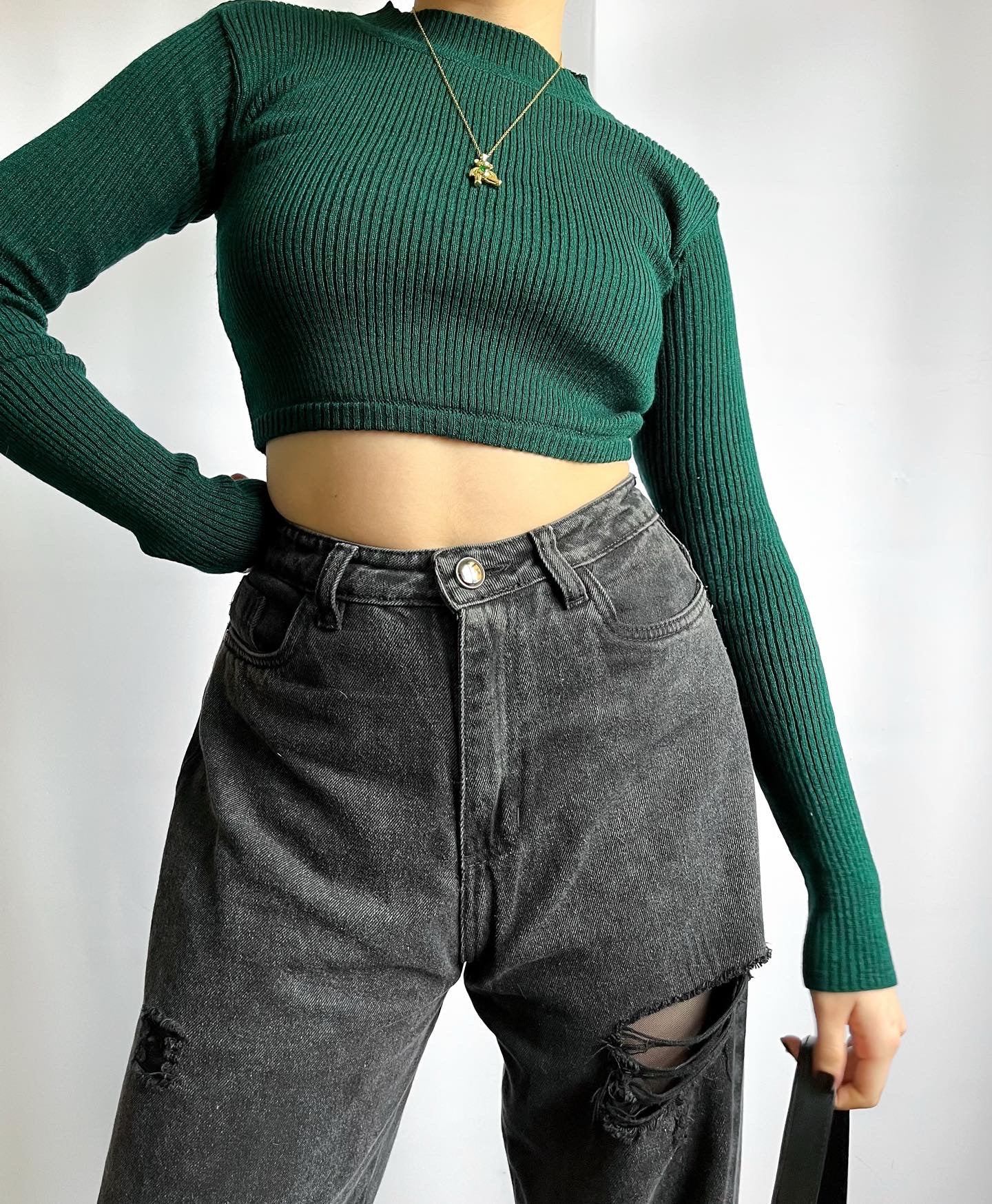 Saquitos Súper Crop cuello tortuga