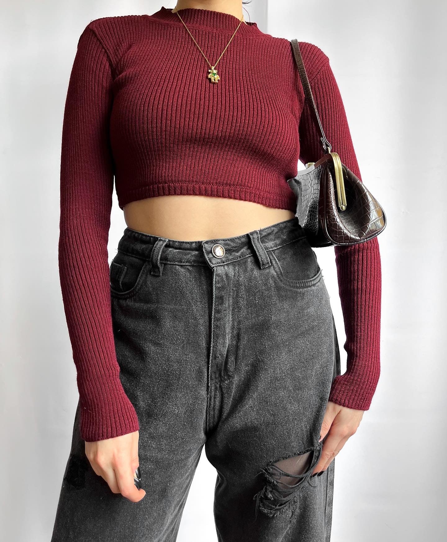 Saquitos Súper Crop cuello tortuga