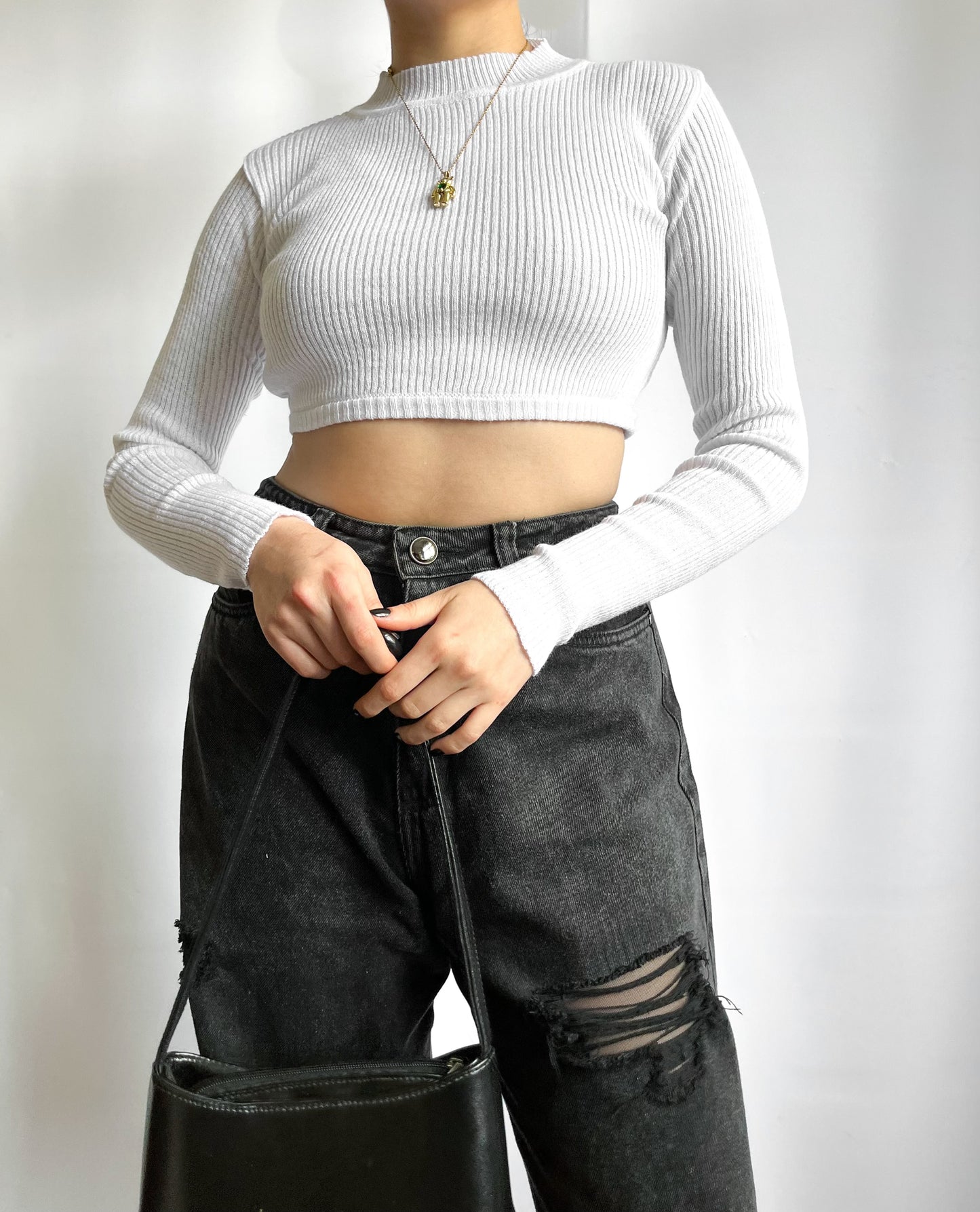 Saquitos Súper Crop cuello tortuga