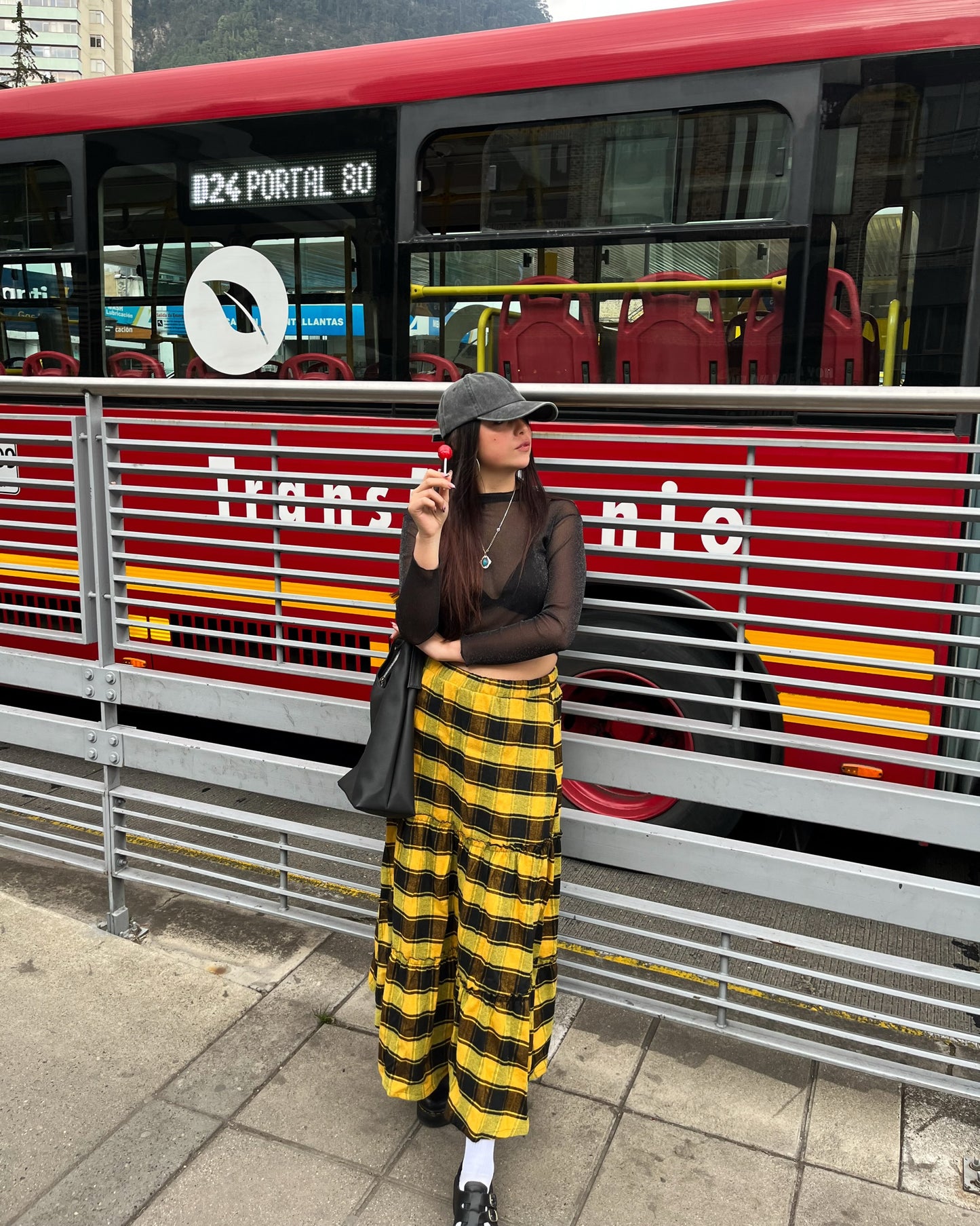 Falda Vivienne Amarillo&Negro