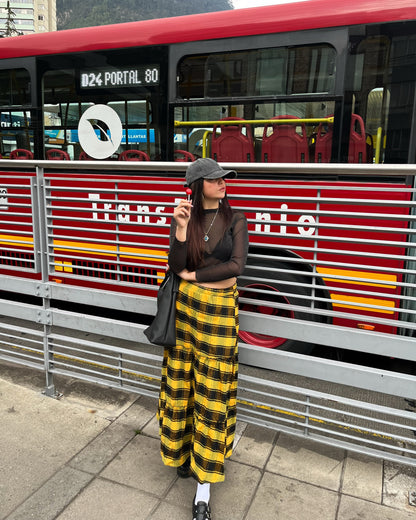 Falda Vivienne Amarillo&Negro