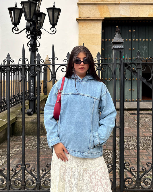 Hoodie denim baby blue (azul claro)