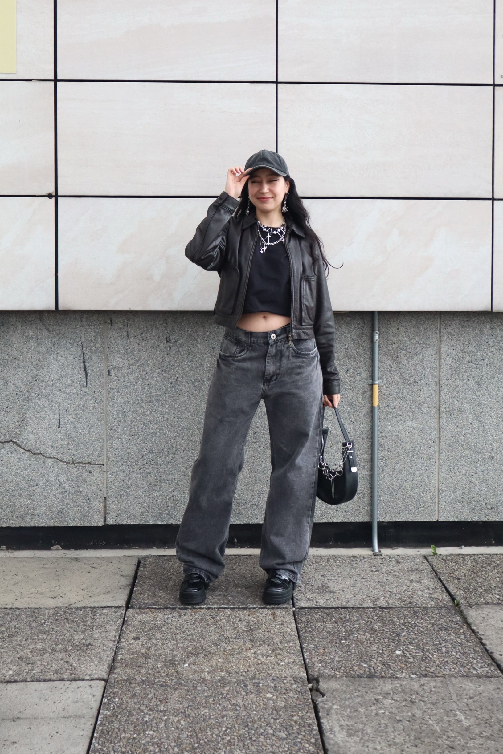 Jeans Baggy Barrel gris acid wash