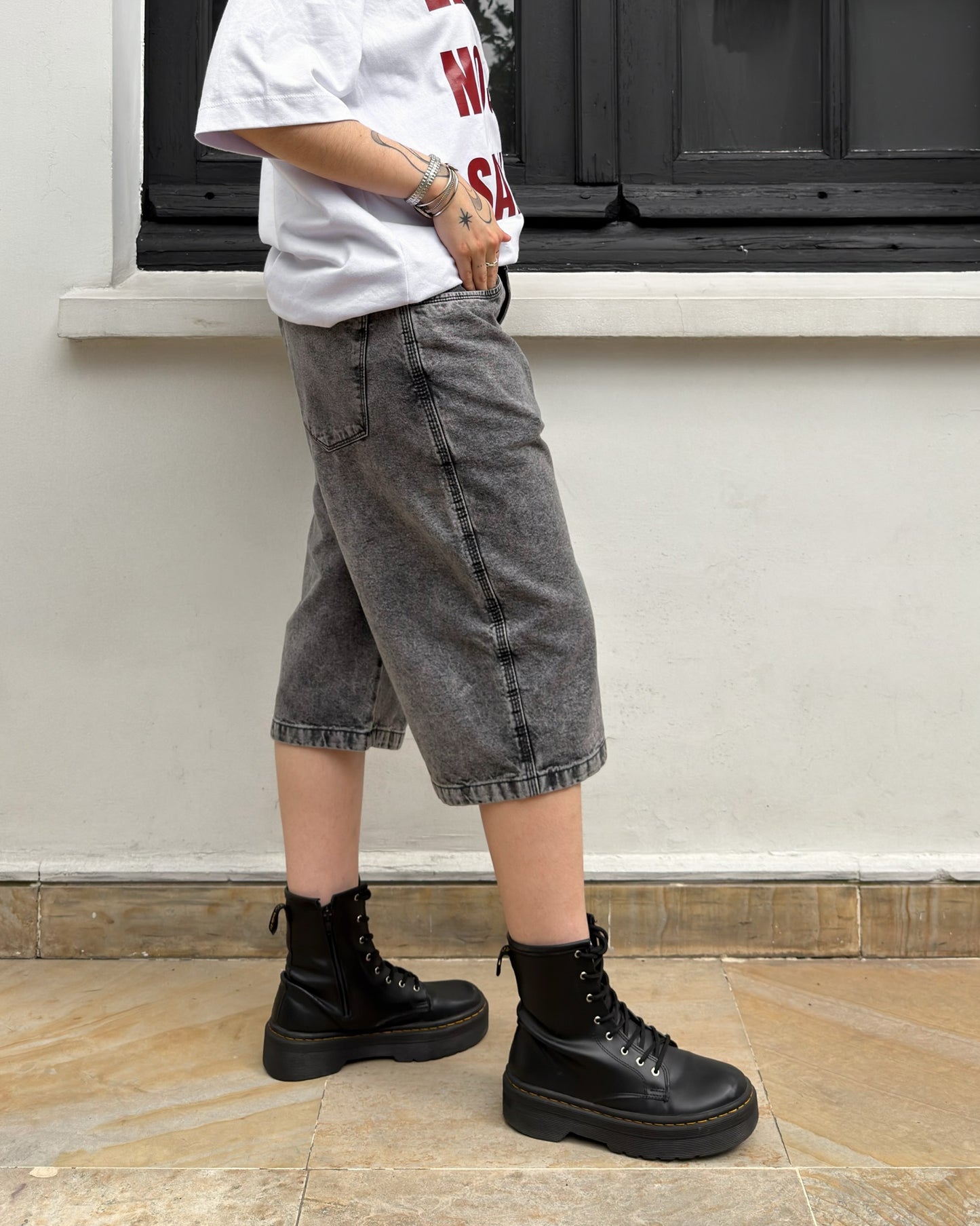 Jorts Cool Dad gris acid wash (bermudas)