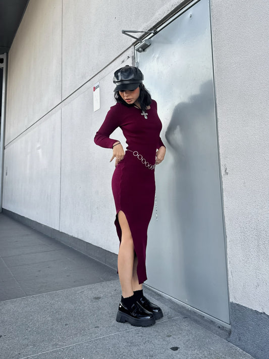 Vestido Socialité largo vino