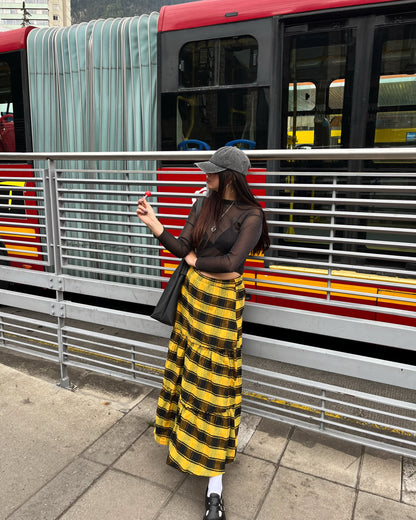 Falda Vivienne Amarillo&Negro