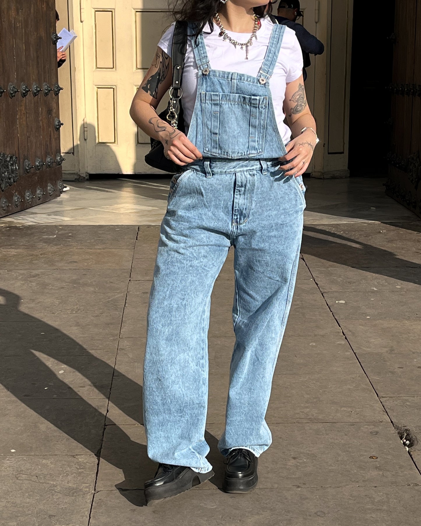 Overol de Jean Baggy Barrel baby blue