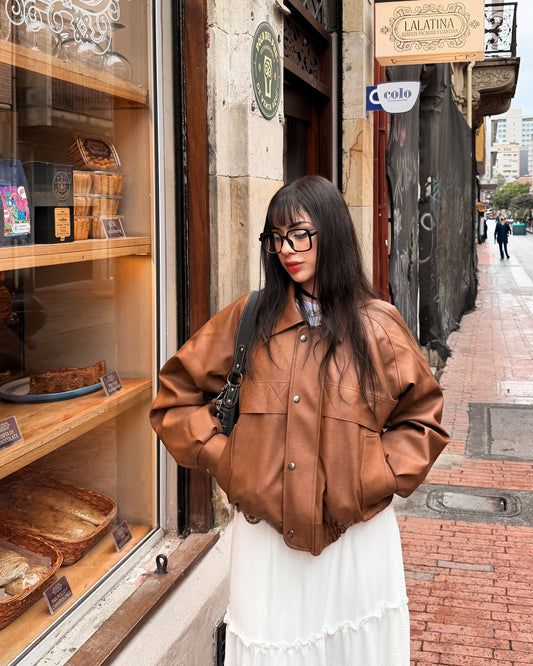 Chaqueta 'chike del centro'<𝟑 café