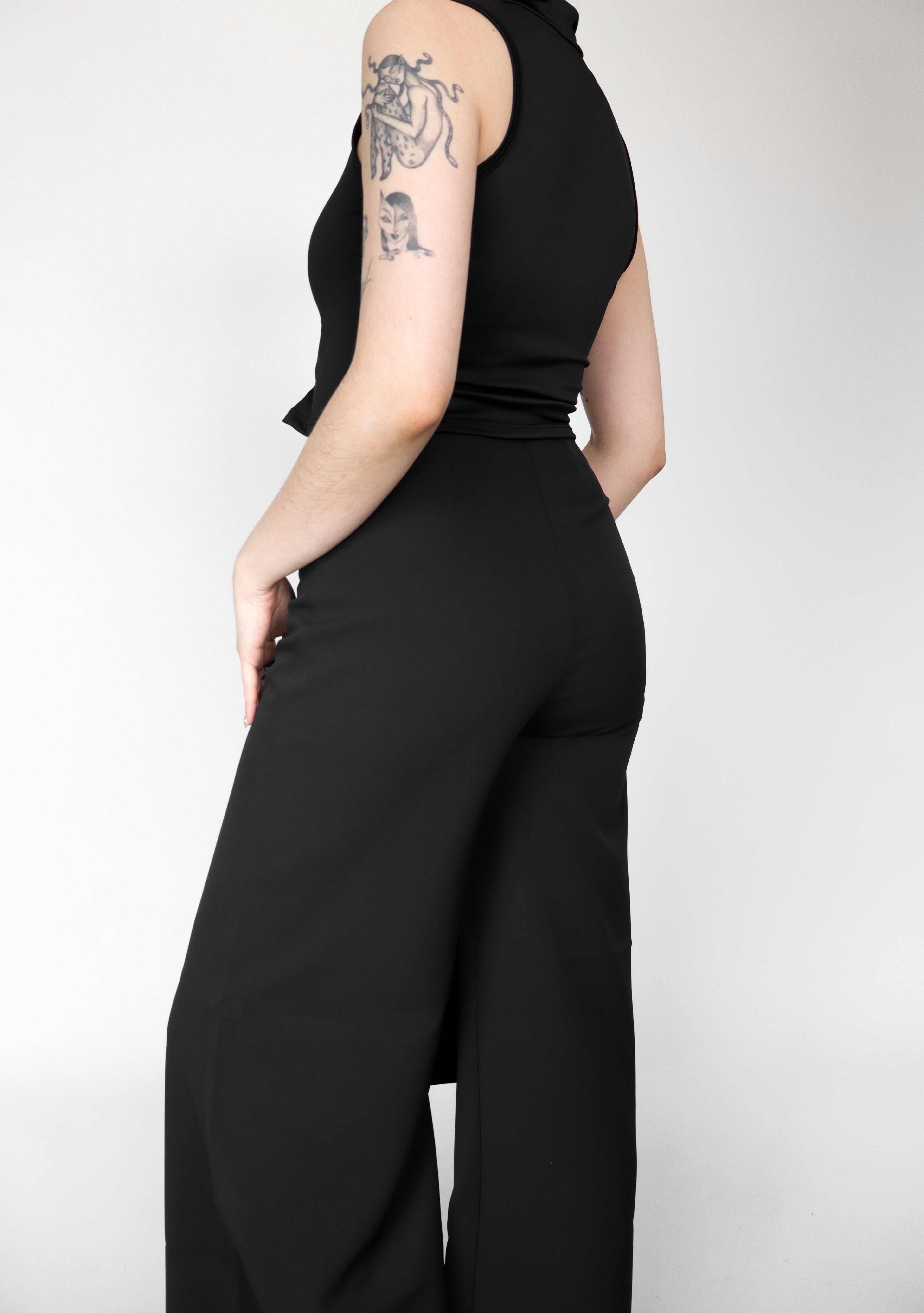 Blusa crop Butterfly negra