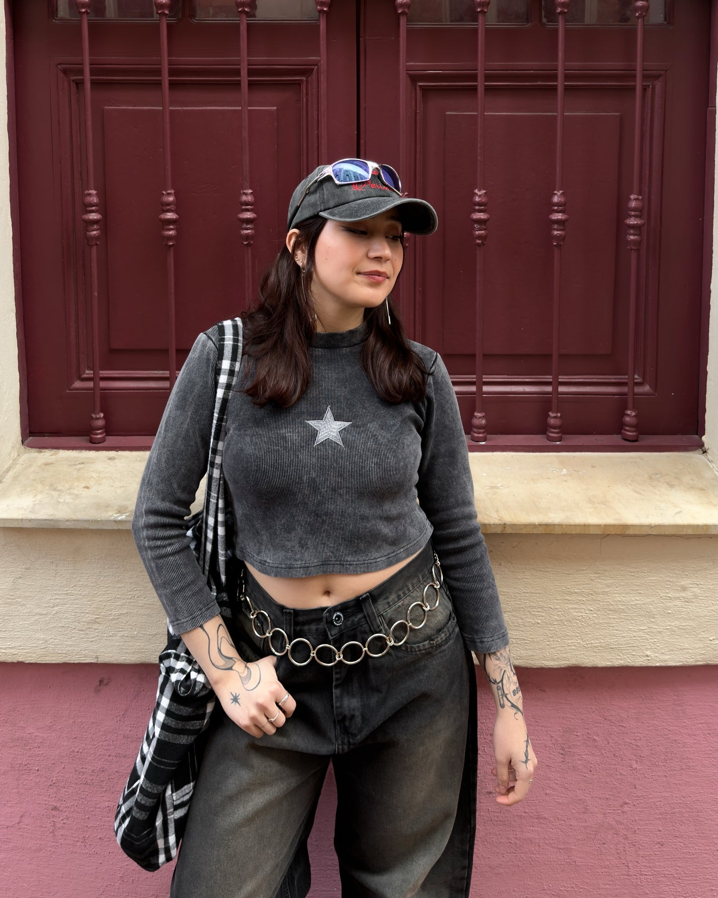 Saquito de estrella gris ✮ acid wash