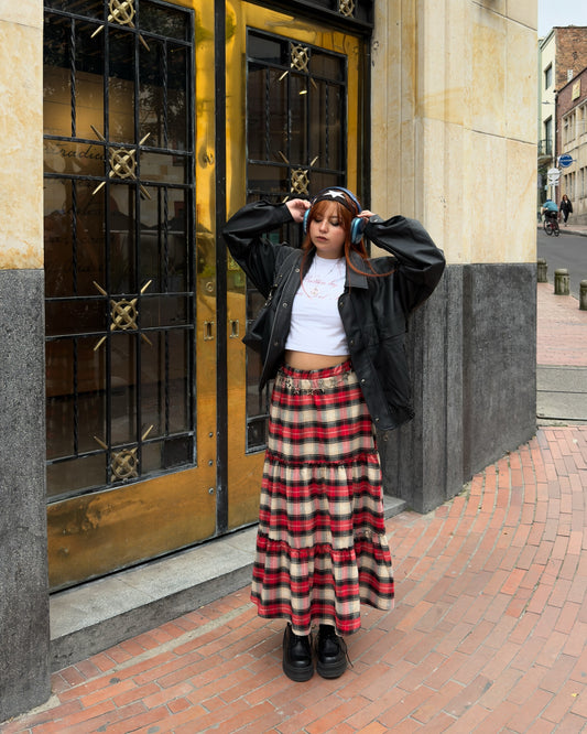 Falda Vivienne Roja&Negro