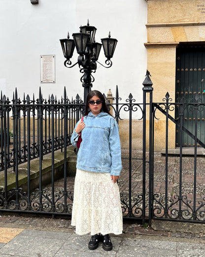 Hoodie denim baby blue (azul claro)