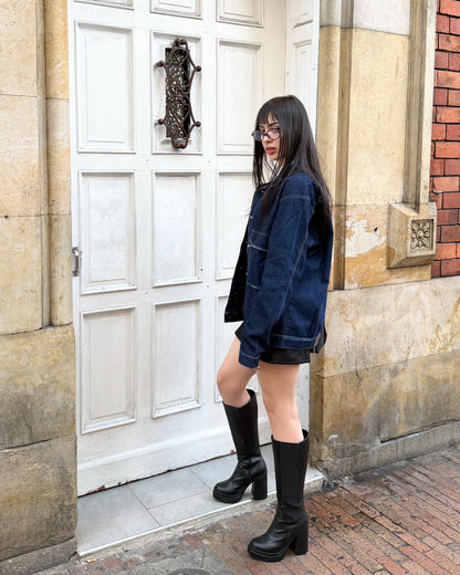 Chaqueta de jean cargo azul profundo 🦋