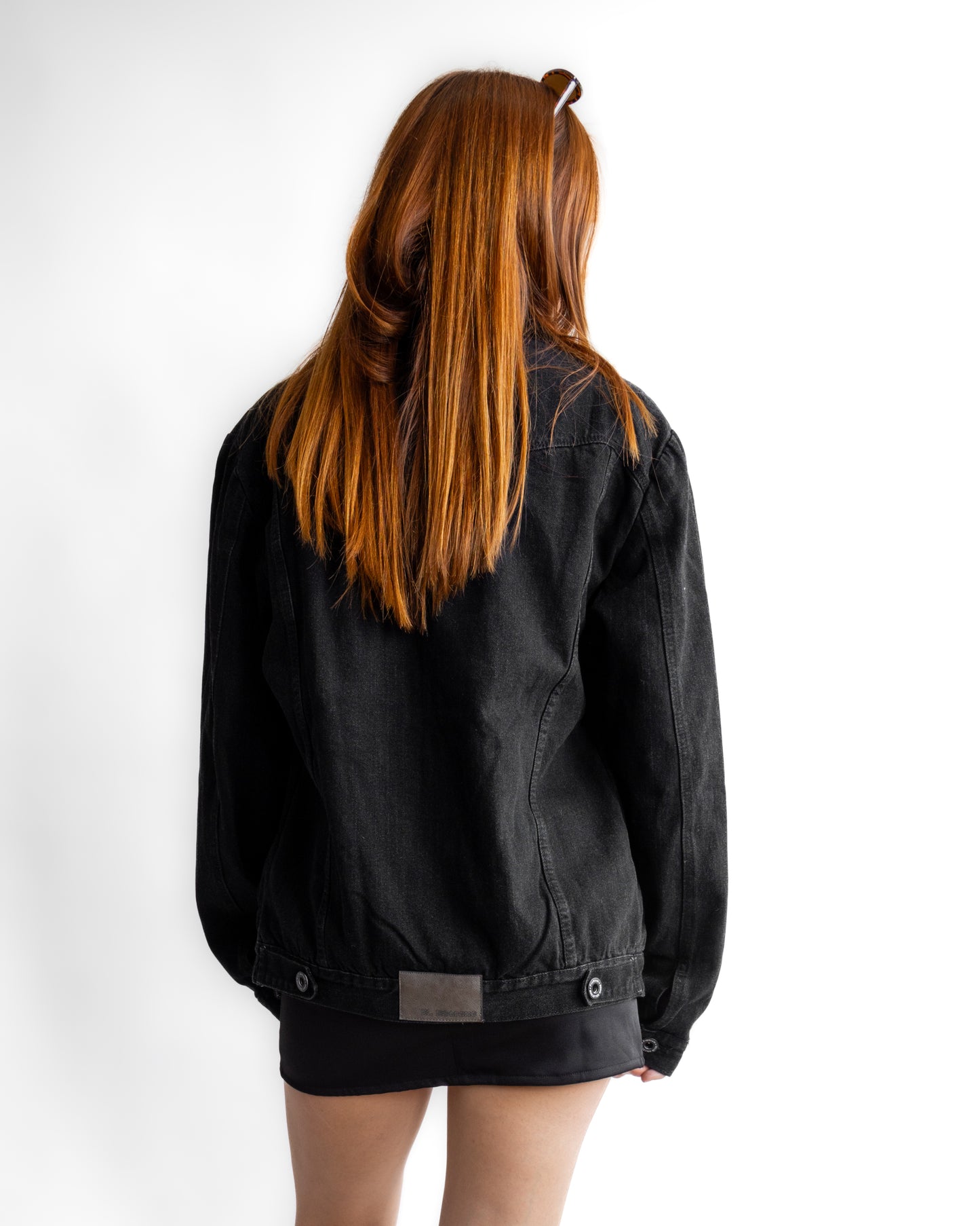 Chaqueta de jean ovejera -negra-