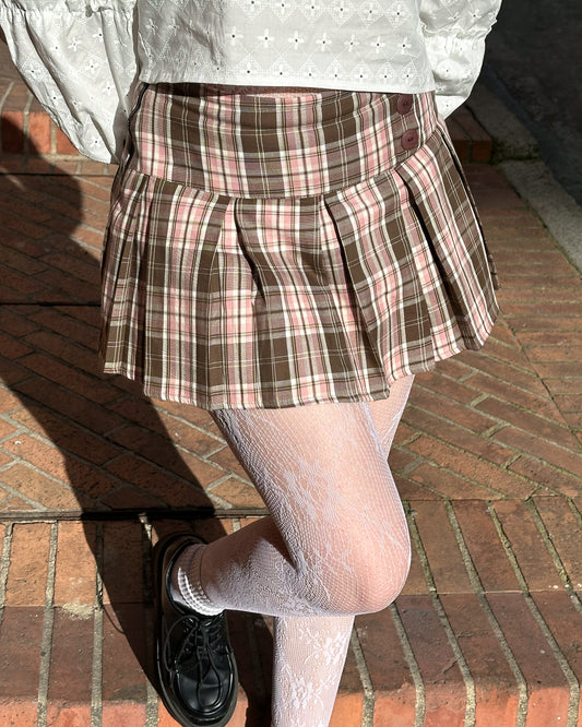 Falda pliegues Liv cuadros rosita