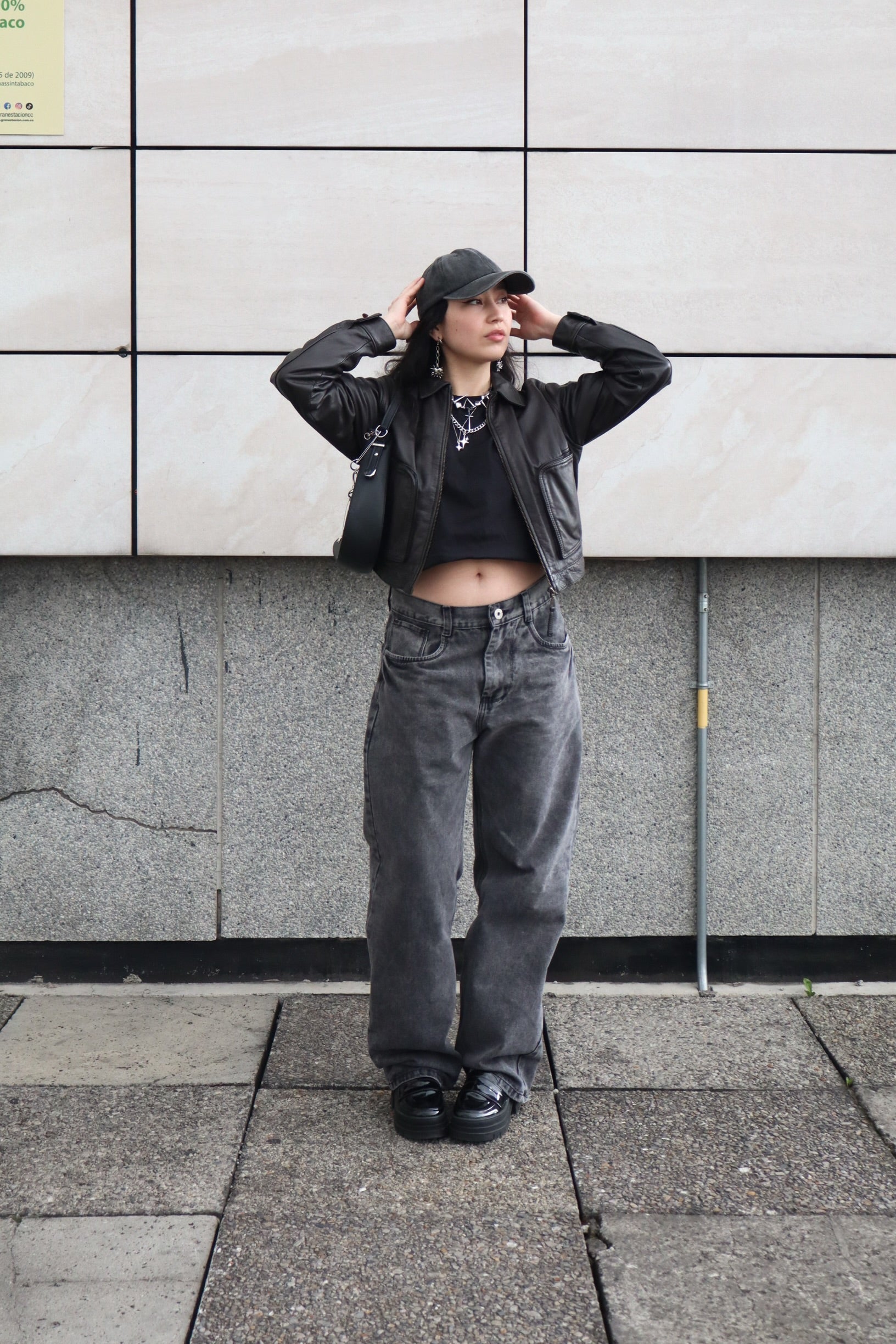 Jeans Baggy Barrel gris acid wash