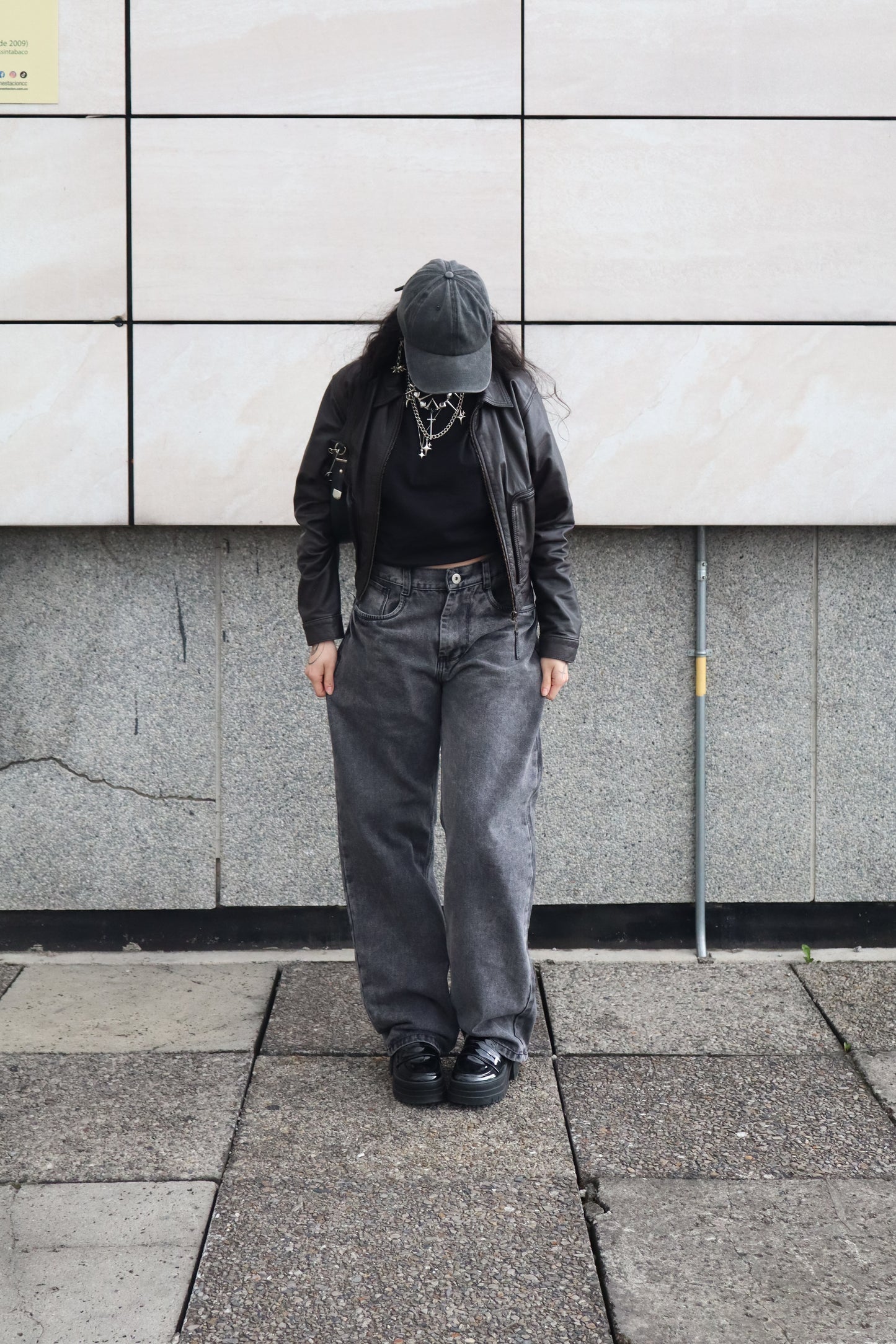 Jeans Baggy Barrel gris acid wash
