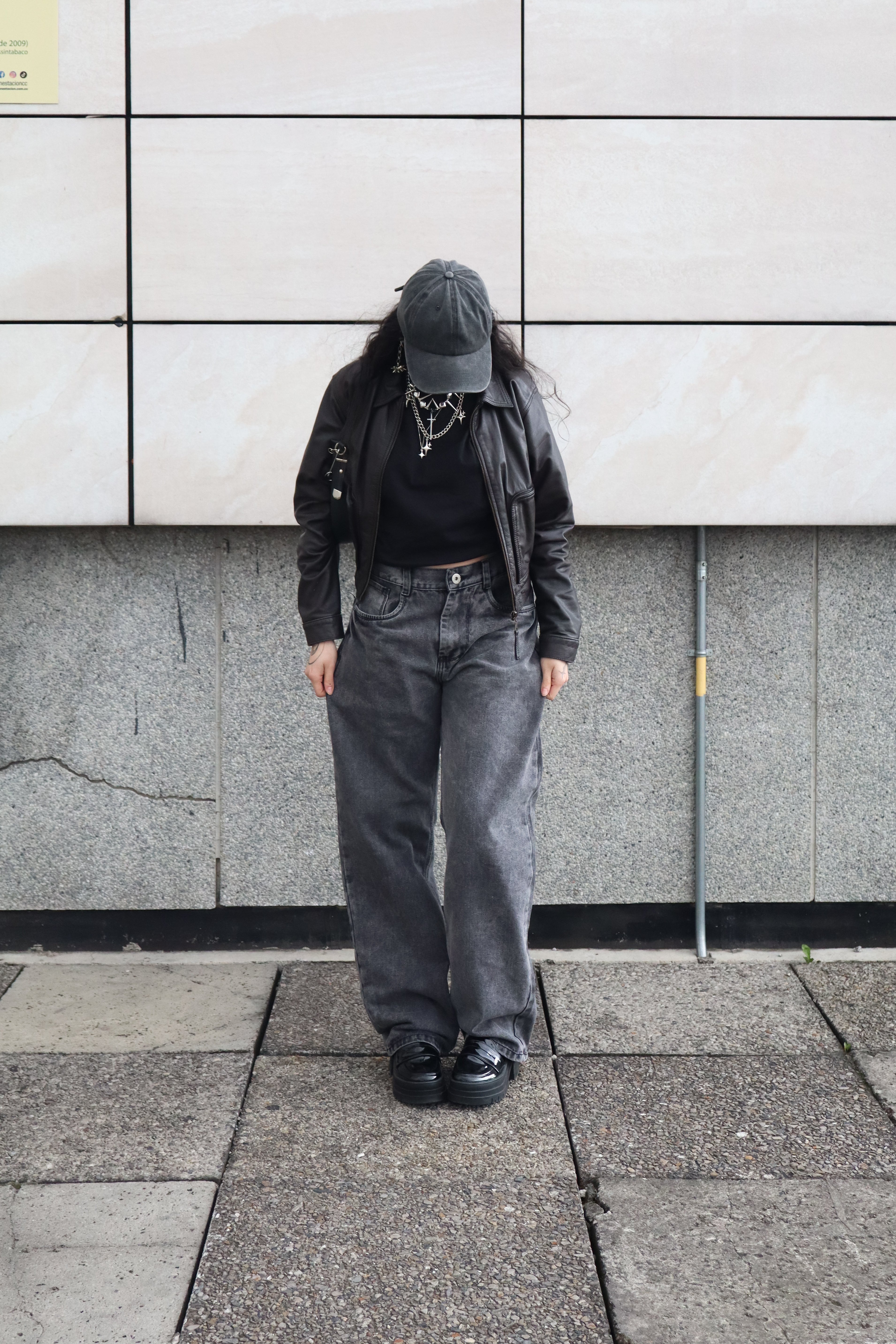 Jeans Baggy Barrel gris acid wash