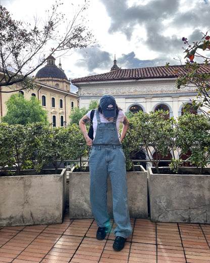 Overol de Jean Baggy Barrel azul medium