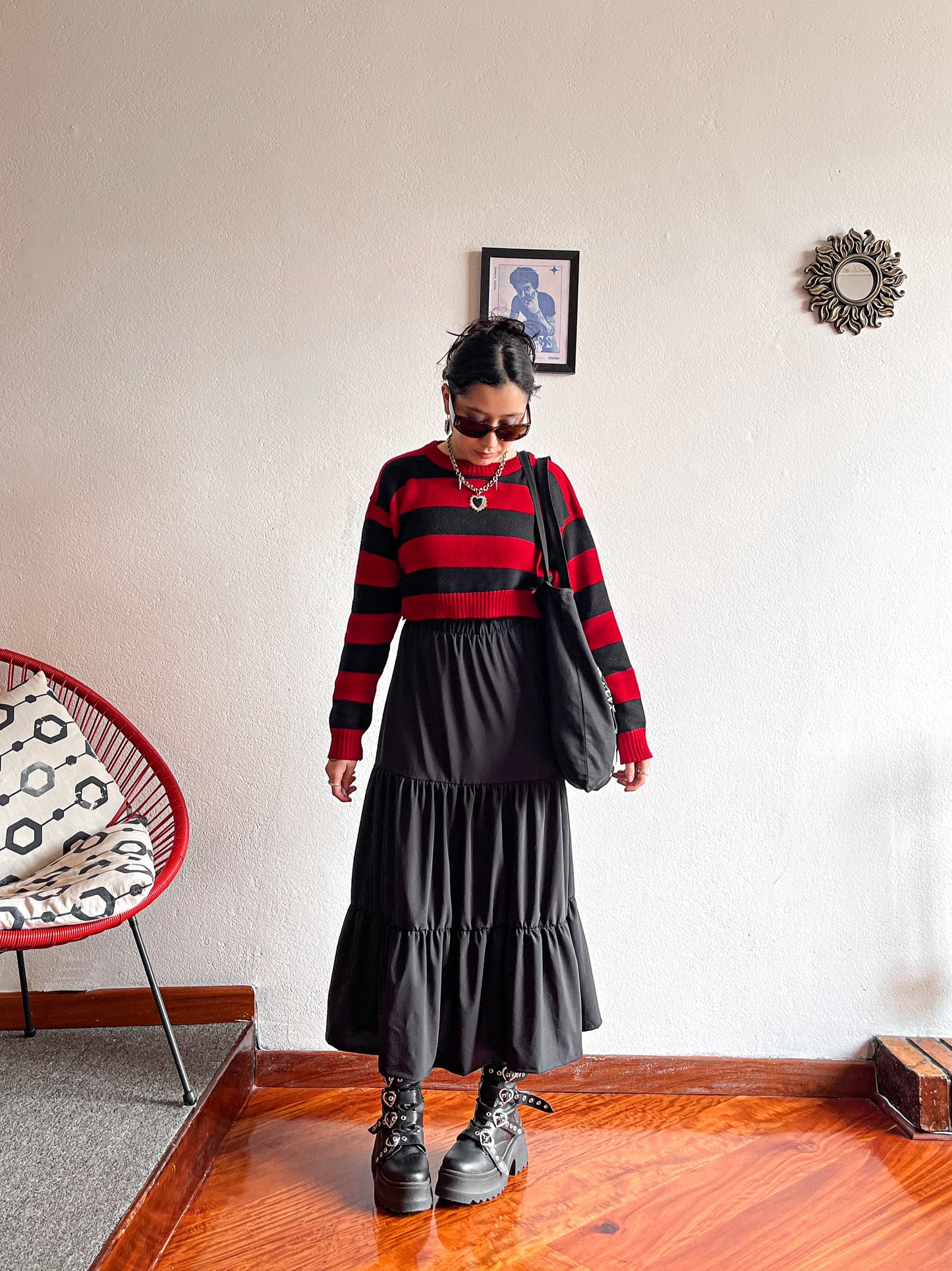 Falda larga Witchy negra