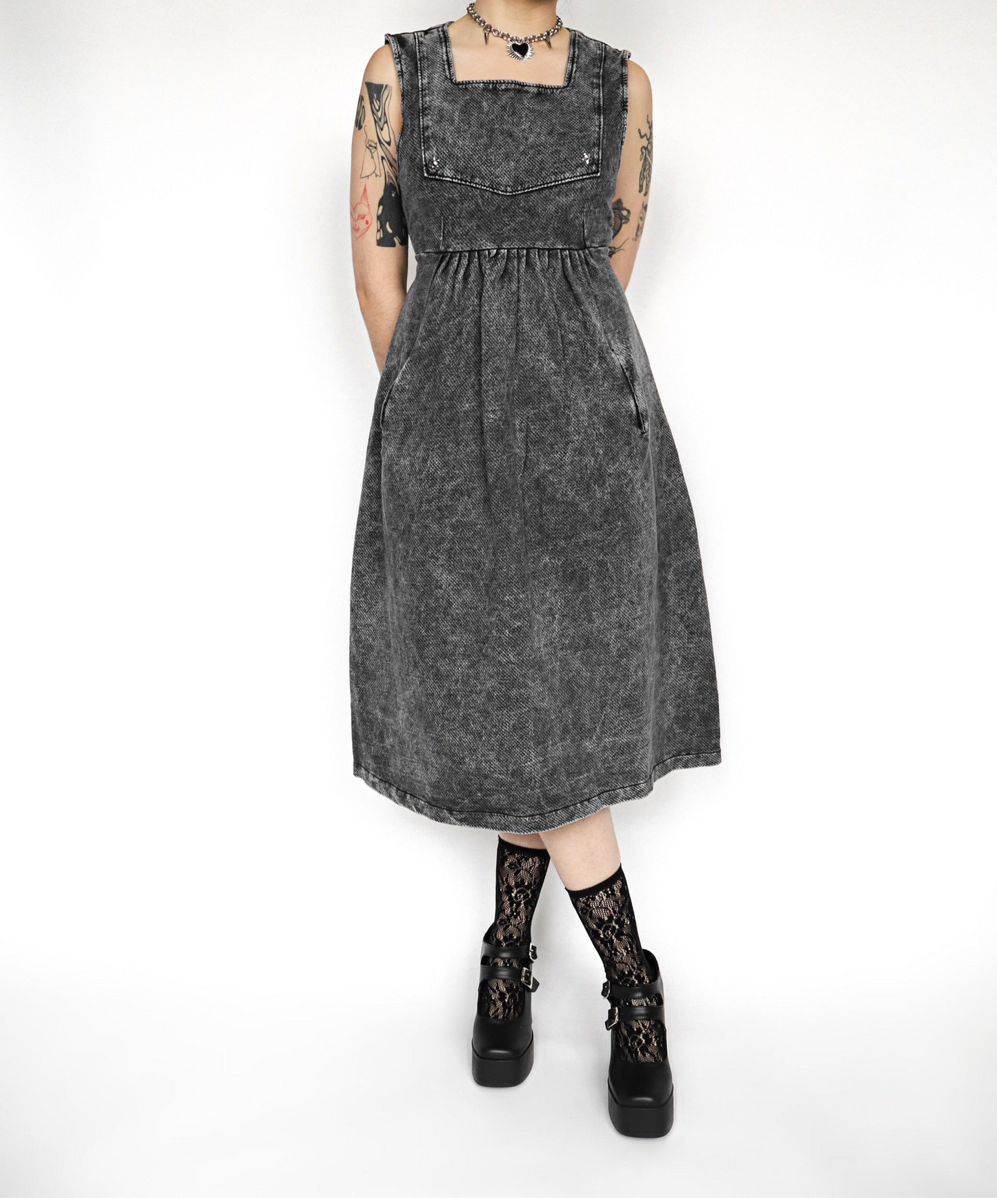 Vestido Tessa gris acid wash