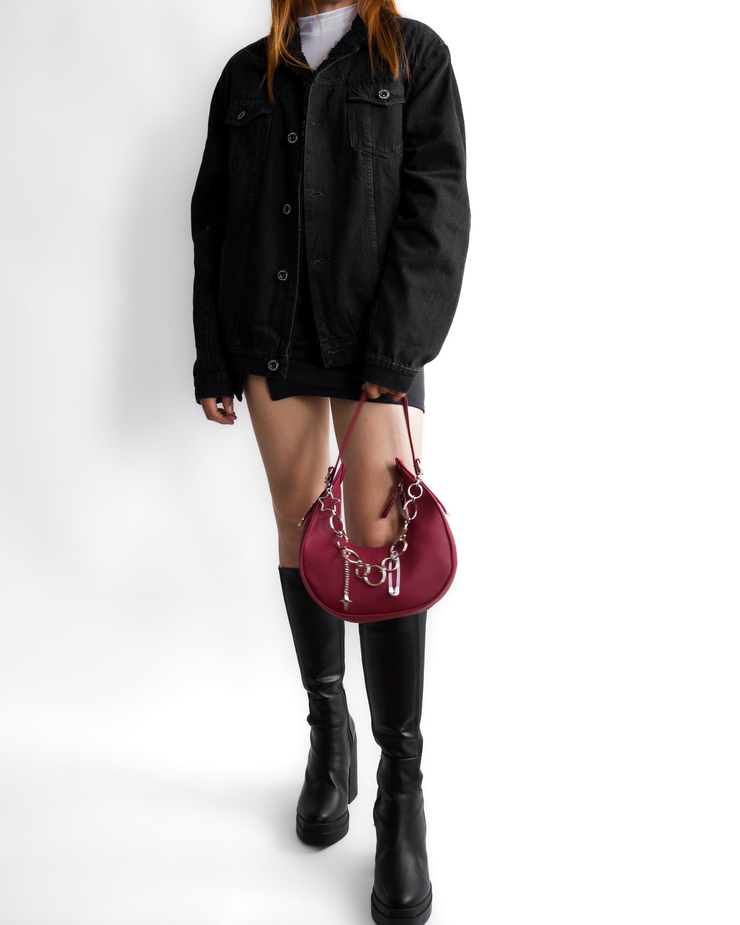 Chaqueta de jean ovejera -negra-