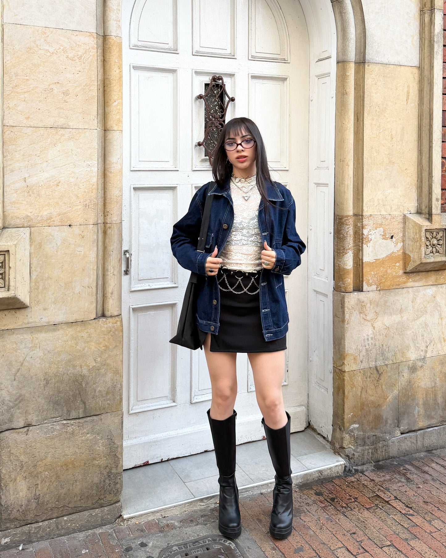Chaqueta de jean cargo azul profundo 🦋