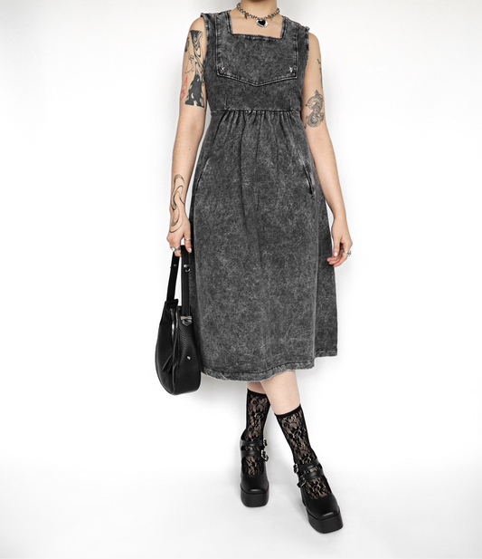 Vestido Tessa gris acid wash