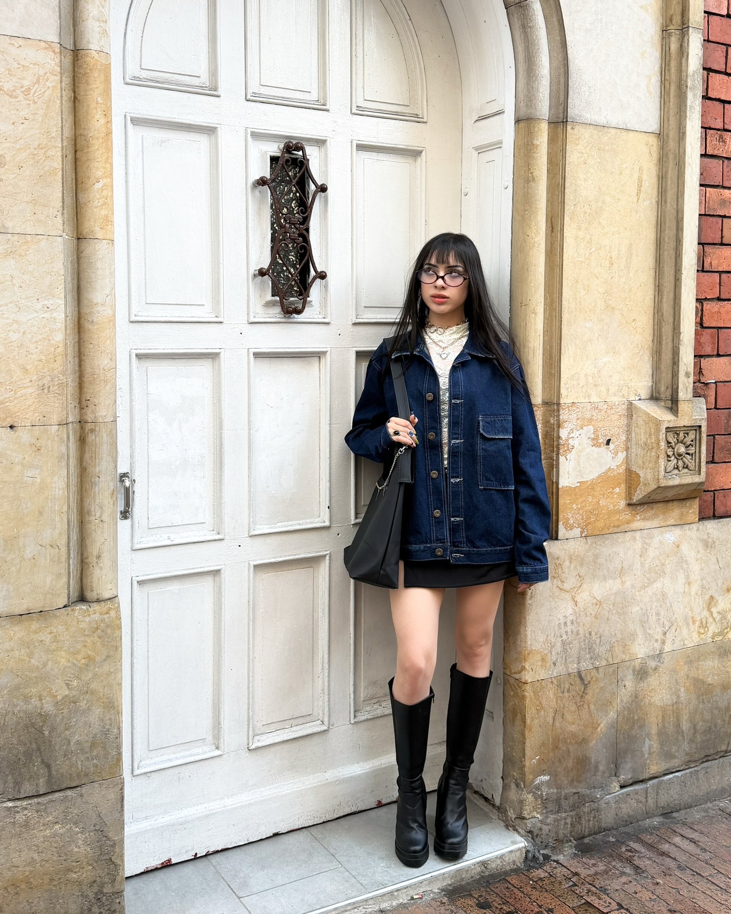 Chaqueta de jean cargo azul profundo 🦋