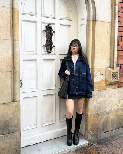 Chaqueta de jean cargo azul profundo 🦋
