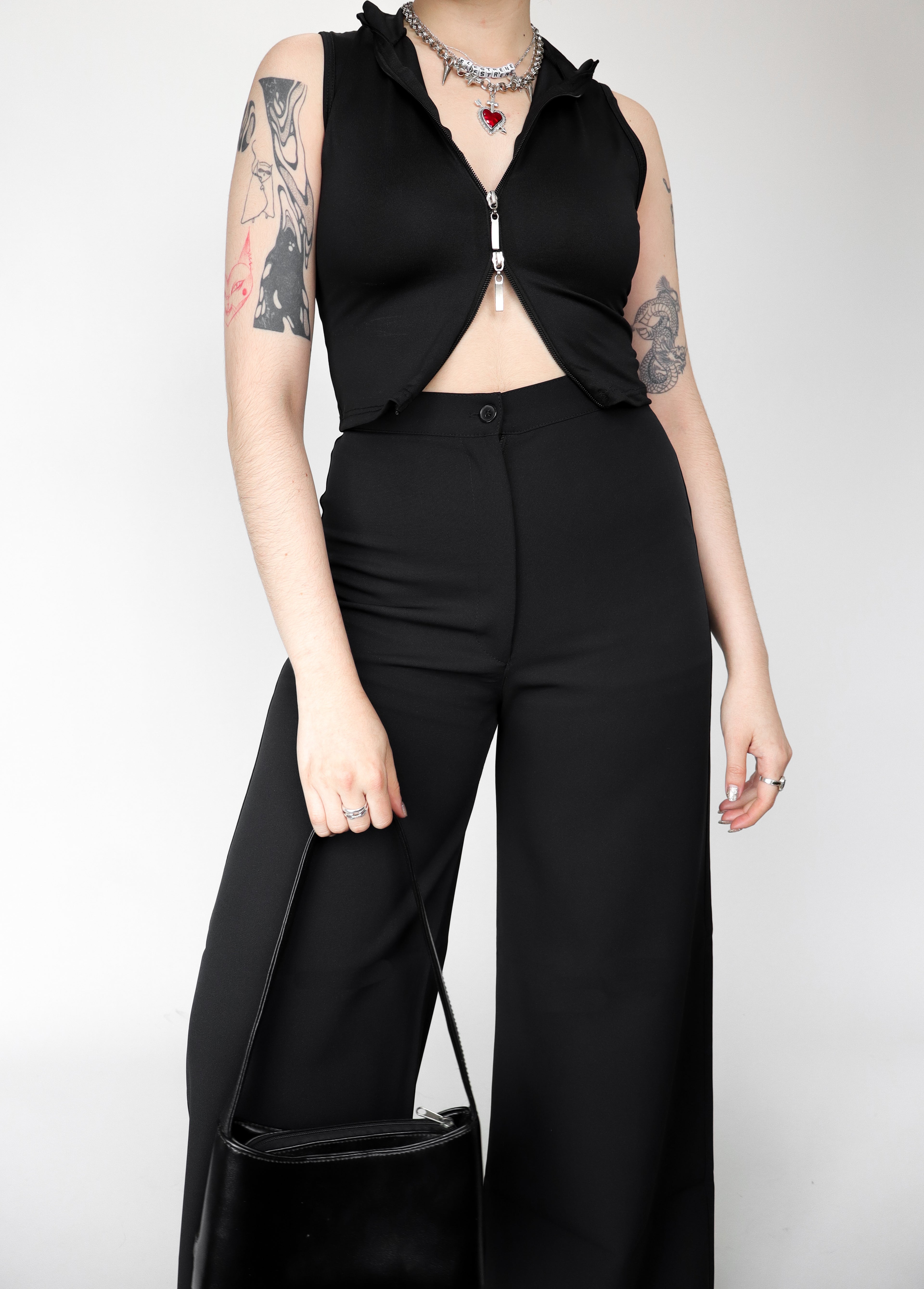 Blusa crop Butterfly negra