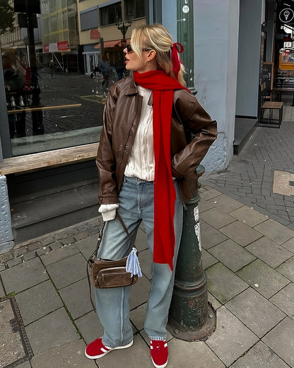 Bufanda tejida cereza ★