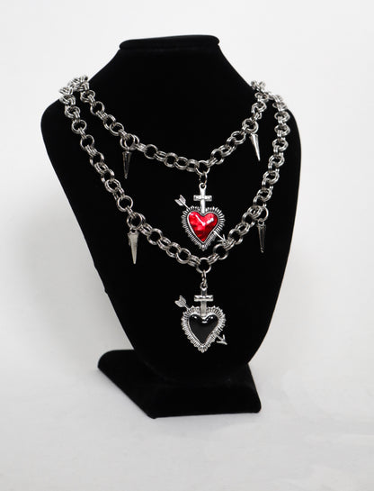 Collar de corazón Cupido negro