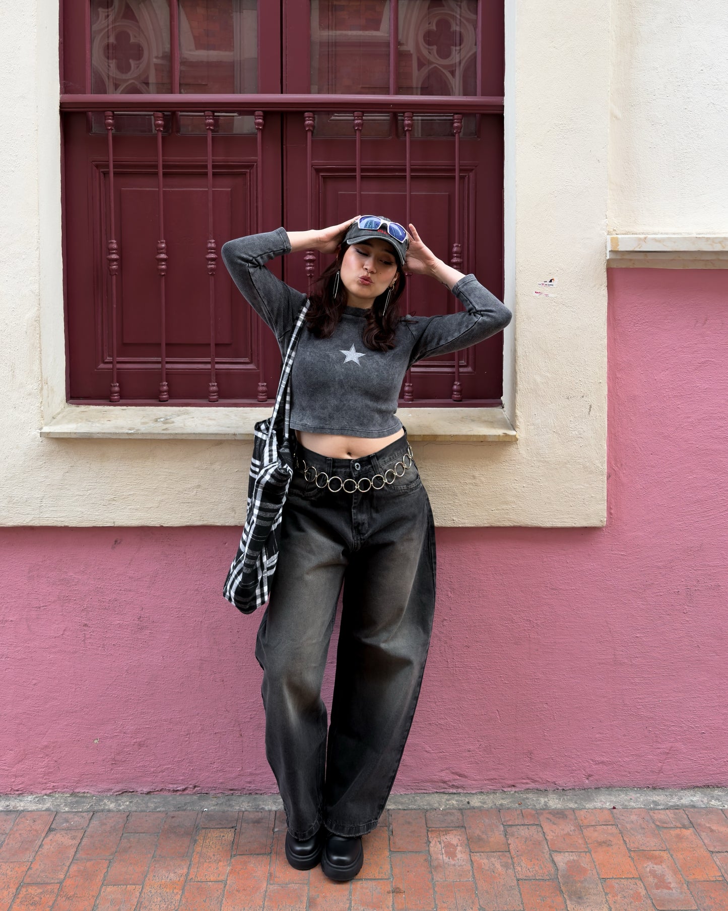 Saquito de estrella gris ✮ acid wash