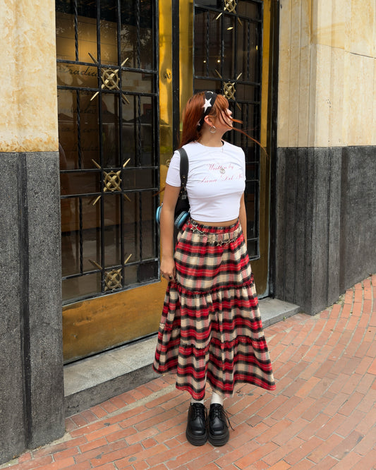 Falda Vivienne Roja&Negro